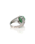 Baikalla Jewelry Jadeite Engagement Ring Baikalla™ Sterling Silver Natural Imperial Green Oval Jadeite Jade Ring