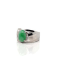 Baikalla Jewelry Jadeite Engagement Ring Baikalla™ Sterling Silver Genuine Green Jadeite Jade Men's Ring