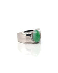 Baikalla Jewelry Jadeite Engagement Ring Baikalla™ Sterling Silver Genuine Green Jadeite Jade Men's Ring