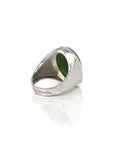 Baikalla Jewelry Jade Ring Baikalla Sterling Silver Oval Green Nephrite Jade Men's Ring