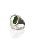 Baikalla Jewelry Jade Ring Baikalla Sterling Silver Oval Green Nephrite Jade Men's Ring