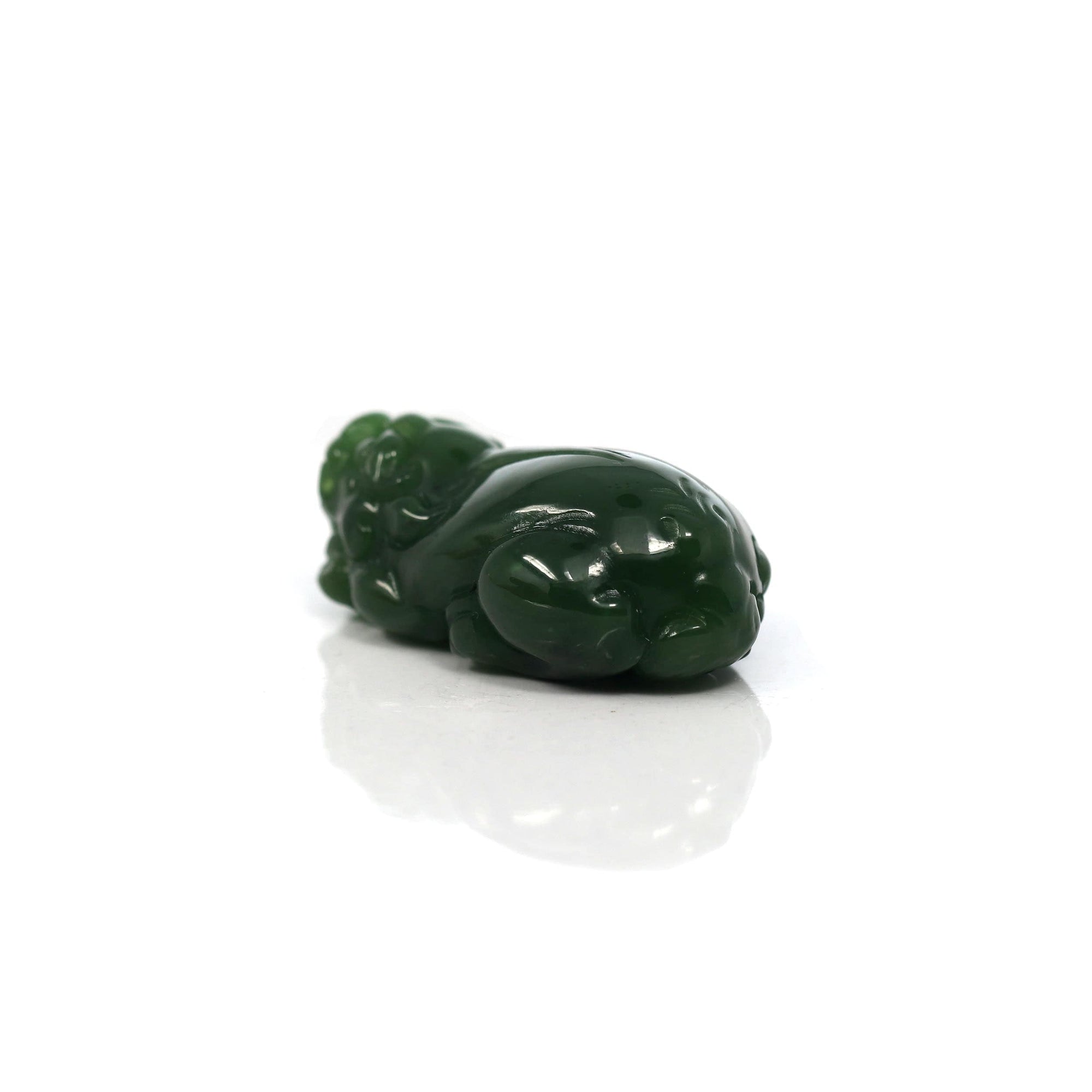 Baikalla Jewelry genuine jadeite carving Baikalla™ Pi Xiu Genuine Burmese Green Jadeite Jade PiXiu Pendant Necklace (FengShui Lucky)