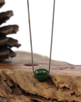 Baikalla Jewelry Jade Pendant Necklace Baikalla™ "Good Luck Button" Necklace Nephrite Green Jade Lucky TongTong Pendant Necklace