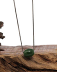 Baikalla Jewelry Jade Pendant Necklace Baikalla™ "Good Luck Button" Necklace Nephrite Green Jade Lucky TongTong Pendant Necklace