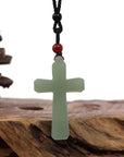 Baikalla Jewelry 24K Pure Yellow Gold Pendant Pendant Only Baikalla Natural White Nephrite Jade Cross Pendant For Men