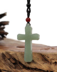 Baikalla Jewelry 24K Pure Yellow Gold Pendant Baikalla Natural White Nephrite Jade Cross Pendant For Men