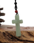 Baikalla Jewelry 24K Pure Yellow Gold Pendant Baikalla Natural White Nephrite Jade Cross Pendant For Men