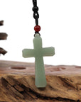 Baikalla Jewelry 24K Pure Yellow Gold Pendant Baikalla Natural White Nephrite Jade Cross Pendant For Men