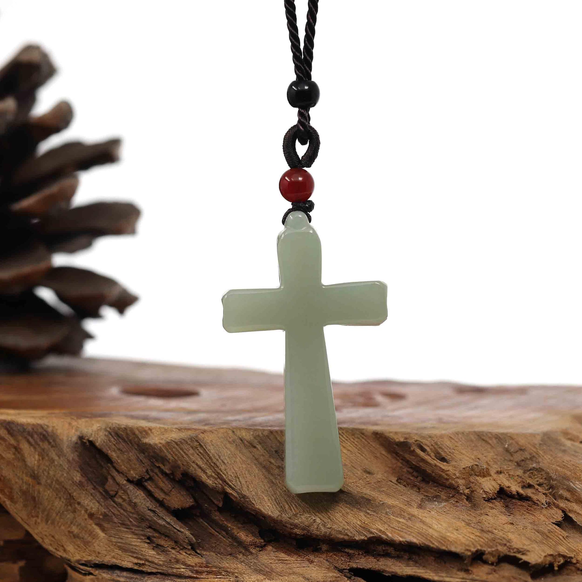 Baikalla Jewelry Jade Pendant Necklace Pendant Only Baikalla Natural White Nephrite Jade Cross Pendant For Men