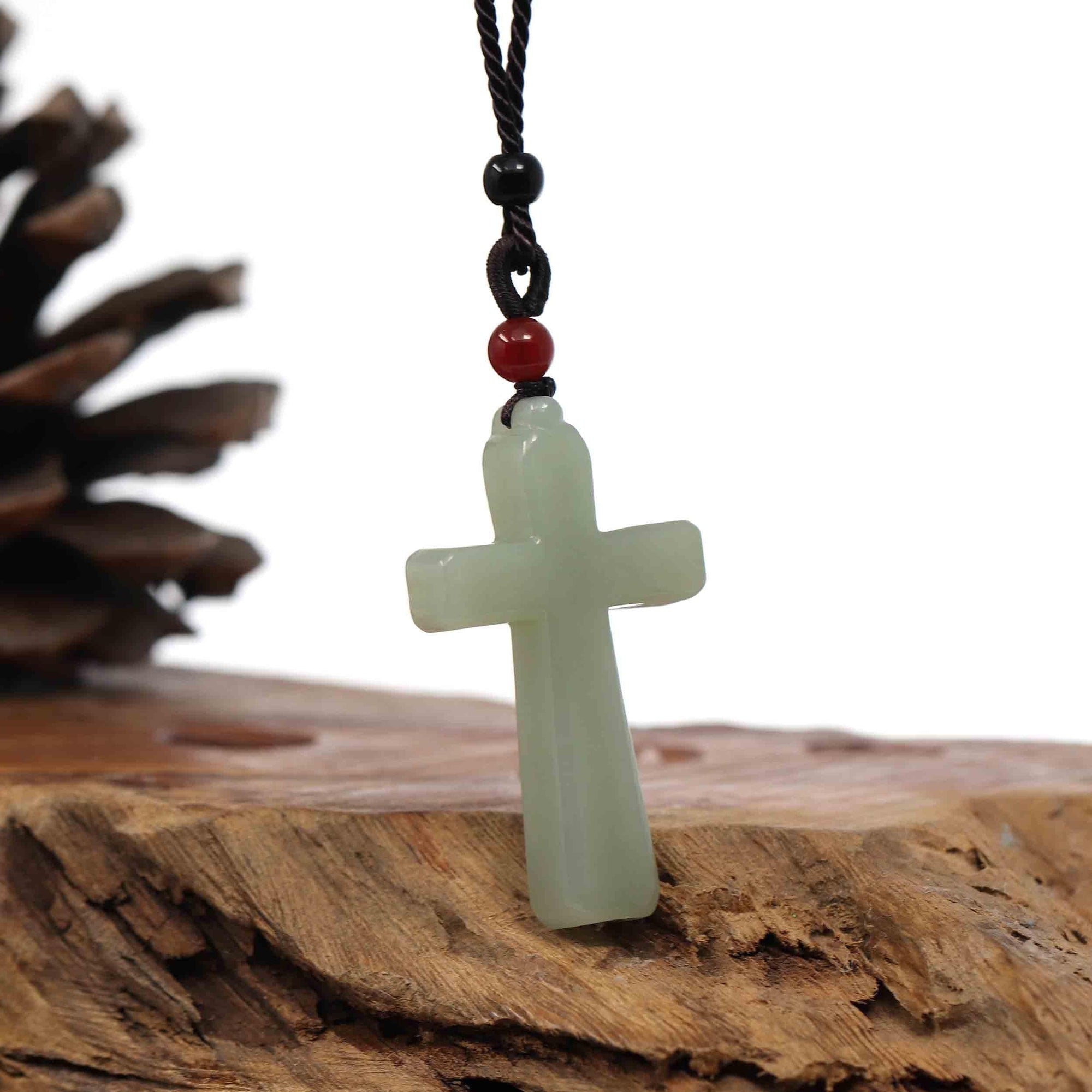 Baikalla Jewelry Jade Pendant Necklace Pendant Only Baikalla Natural White Nephrite Jade Cross Pendant For Men