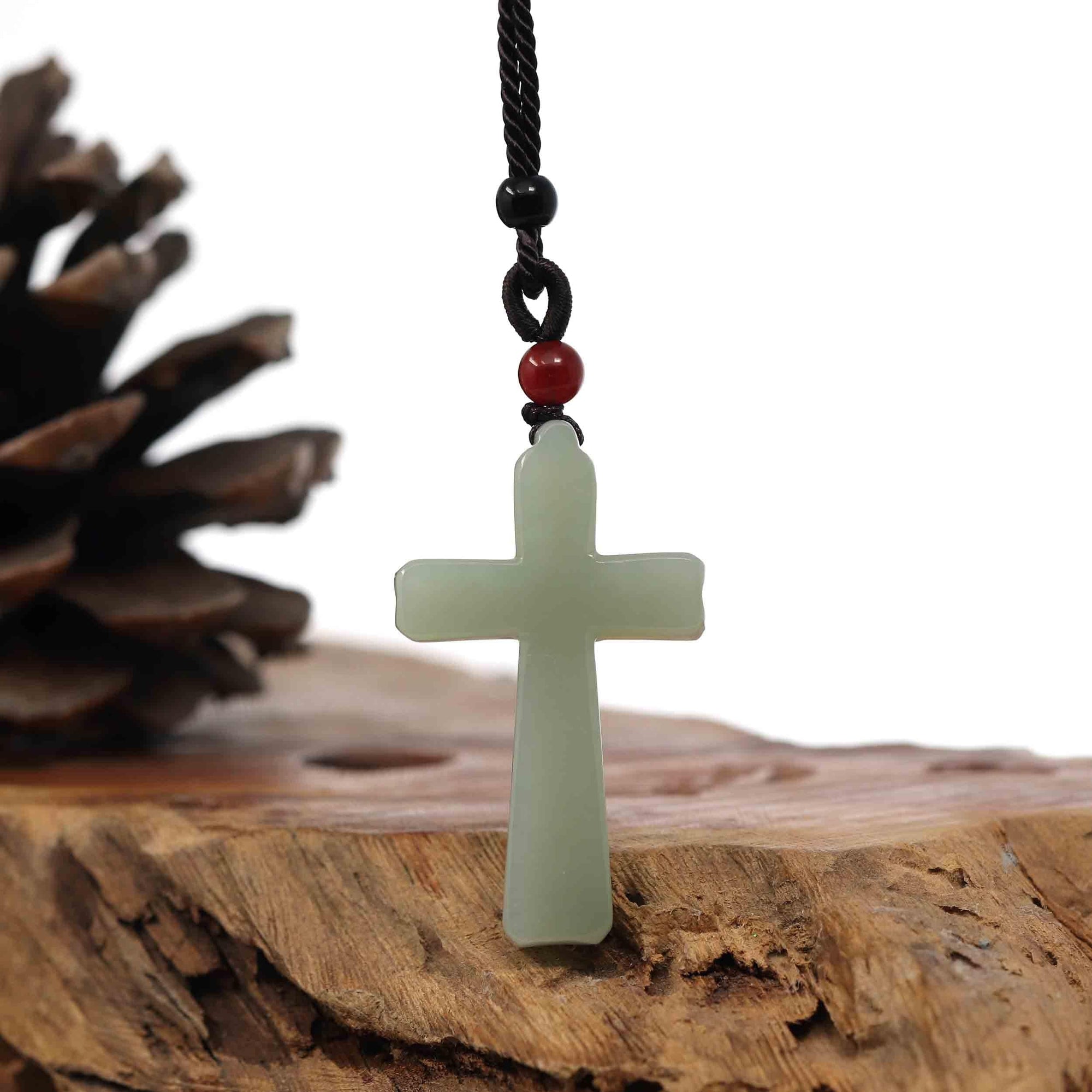 Baikalla Jewelry Jade Pendant Necklace Pendant Only Baikalla Natural White Nephrite Jade Cross Pendant For Men