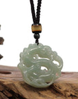 Baikalla Jewelry Jade Pendant Necklace Baikalla "Jade Dragon In Cloud" Genuine White Nephrite Jade Dragon Pendant Necklace