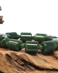 Baikalla Jewelry jade beads bracelet Baikalla High Quality Green Nephrite Jade Tong Tong Beads Men's Bracelet