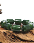 Baikalla Jewelry jade beads bracelet Baikalla High Quality Green Nephrite Jade Tong Tong Beads Men's Bracelet