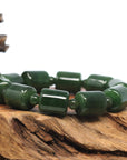 Baikalla Jewelry jade beads bracelet Baikalla High Quality Green Nephrite Jade Tong Tong Beads Men's Bracelet