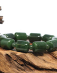 Baikalla Jewelry jade beads bracelet Baikalla High Quality Green Nephrite Jade Tong Tong Beads Men's Bracelet