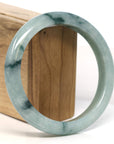 Baikalla Jewelry Jadeite Jade Bangle Bracelet Baikalla "Half Round" Blue-Green Jadeite Jade Bangle Bracelet (63.45 mm) 