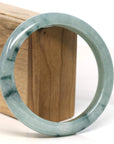 Baikalla Jewelry Jadeite Jade Bangle Bracelet Baikalla "Half Round" Blue-Green Jadeite Jade Bangle Bracelet (63.45 mm) 