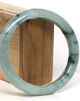 Baikalla Jewelry Jadeite Jade Bangle Bracelet Baikalla "Half Round" Blue-Green Jadeite Jade Bangle Bracelet (63.45 mm) 