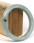 Baikalla Jewelry Jadeite Jade Bangle Bracelet Baikalla "Half Round" Blue-Green Jadeite Jade Bangle Bracelet (63.47 mm) 