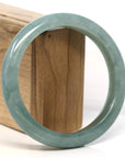 Baikalla Jewelry Jadeite Jade Bangle Bracelet Baikalla "Half Round" Blue-Green Jadeite Jade Bangle Bracelet (63.54 mm) 