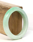 Baikalla Jewelry Jadeite Jade Bangle Bracelet "Classic Princess Half Round" Apple Green Jadeite Jade Bangle (56.94 mm) 