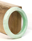 Baikalla Jewelry Jadeite Jade Bangle Bracelet "Classic Princess Half Round" Apple Green Jadeite Jade Bangle (56.94 mm) 