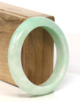 Baikalla Jewelry Jadeite Jade Bangle Bracelet "Classic Princess Half Round" Apple Green Jadeite Jade Bangle (56.94 mm) 