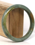 Baikalla Jewelry Jadeite Jade Bangle Bracelet Baikalla "Half Round"  Light Green Jadeite Jade Bangle Bracelet (63.1 mm) 