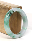 Baikalla Jewelry Jadeite Jade Bangle Bracelet "Classic Princess Half Round" Green Jadeite Jade Bangle (53 mm) 