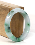 Baikalla Jewelry Jadeite Jade Bangle Bracelet "Classic Princess Half Round" Green Jadeite Jade Bangle (53 mm) 