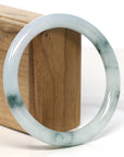 Baikalla Jewelry Jadeite Jade Bangle Bracelet "Classic Round" Blue- Green Jadeite Jade Bangle (56.1 mm) 