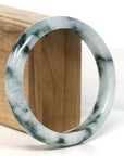 Baikalla Jewelry Jadeite Jade Bangle Bracelet "Classic Princess Half Round" Blue- Green Jadeite Jade Bangle (61.5 mm) 