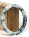 Baikalla Jewelry Jadeite Jade Bangle Bracelet "Classic Princess Half Round" Blue- Green Jadeite Jade Bangle (61.5 mm) 