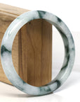 Baikalla Jewelry Jadeite Jade Bangle Bracelet "Classic Princess Half Round" Blue- Green Jadeite Jade Bangle (61.5 mm) 