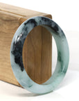 Baikalla Jewelry Jadeite Jade Bangle Bracelet "Classic Princess Half Round" Blue- Green Jadeite Jade Bangle (55 mm) 