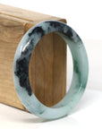 Baikalla Jewelry Jadeite Jade Bangle Bracelet "Classic Princess Half Round" Blue- Green Jadeite Jade Bangle (55 mm) 