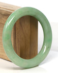 Baikalla Jewelry Jadeite Jade Bangle Bracelet Genuine Burmese Yellow- Green Jadeite Jade Bangle (58.15 mm) 