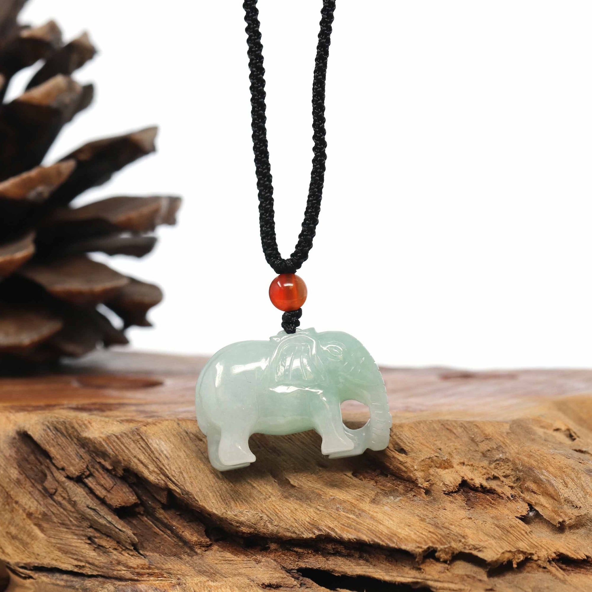 Baikalla Jewelry Jade Pendant Necklace Baikalla Genuine Burmese Jadeite Jade Elephant Carving Pendant Necklace