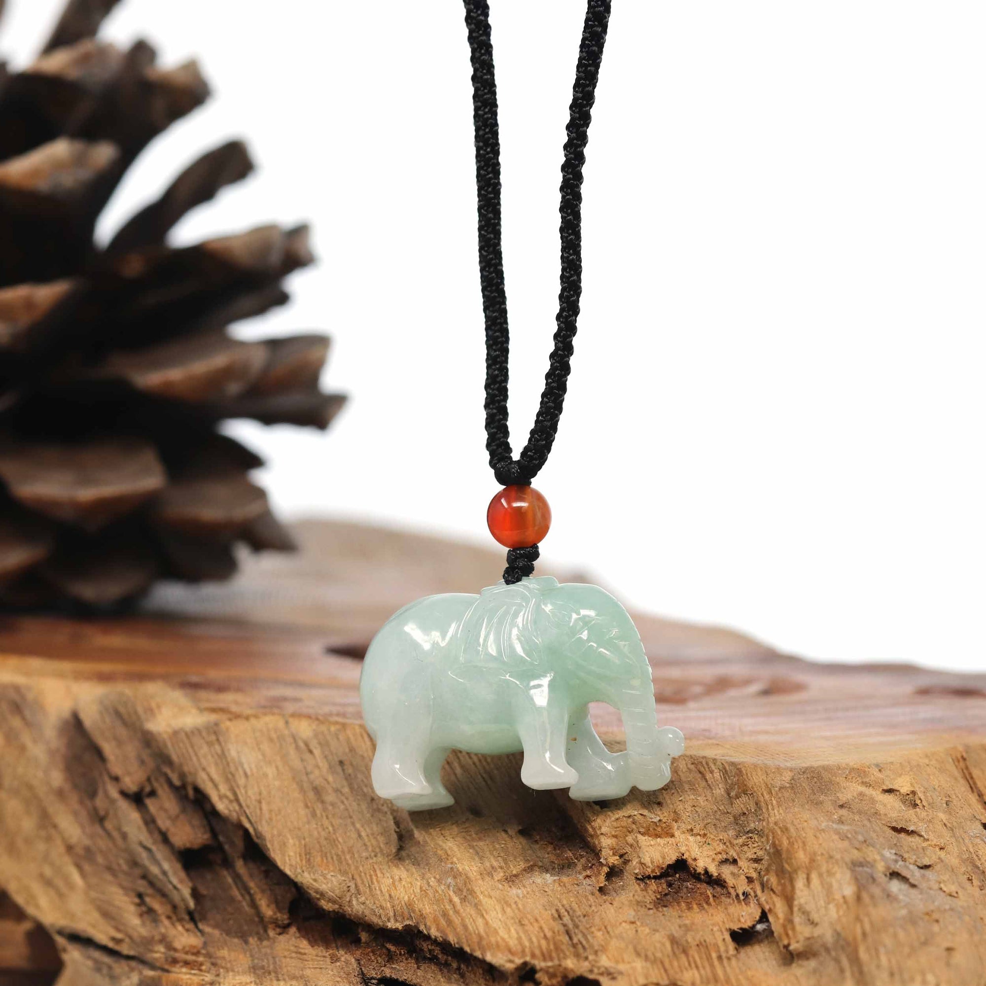 Baikalla Jewelry Jade Pendant Necklace Baikalla Genuine Burmese Jadeite Jade Elephant Carving Pendant Necklace