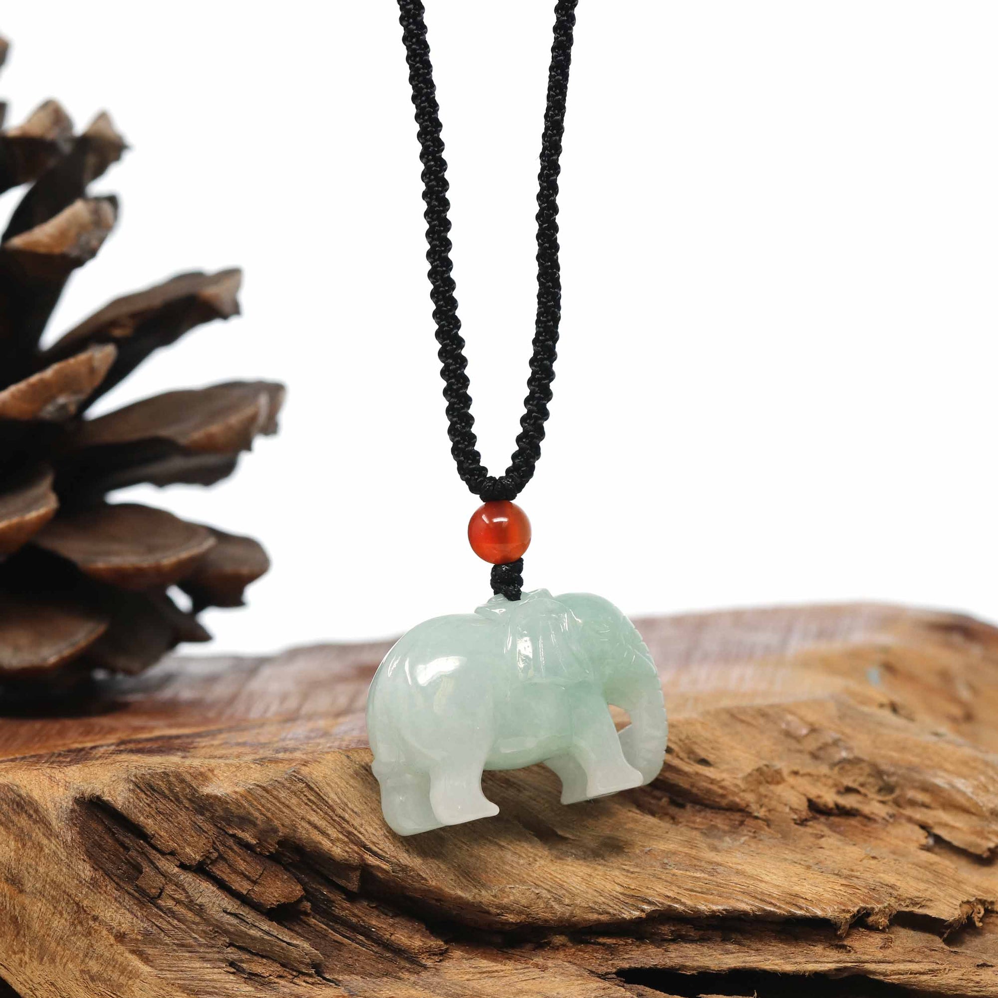 Baikalla Jewelry Jade Pendant Necklace Baikalla Genuine Burmese Jadeite Jade Elephant Carving Pendant Necklace