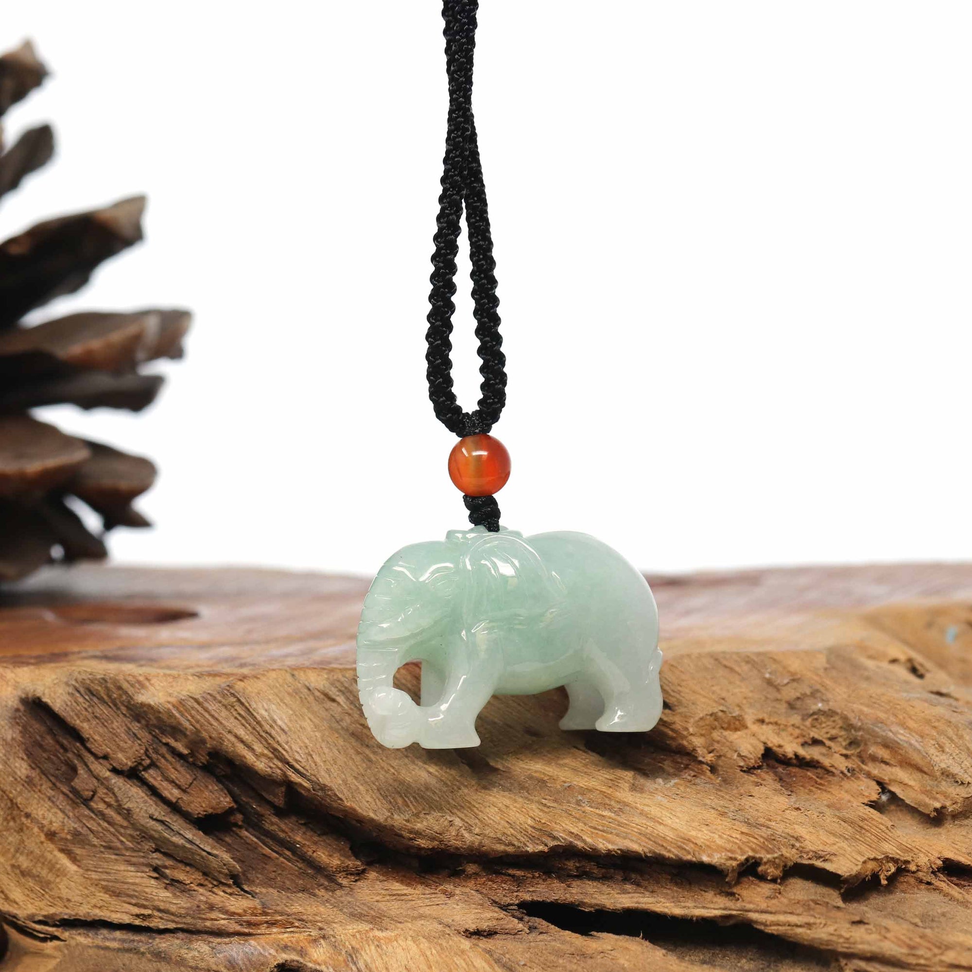 Baikalla Jewelry Jade Pendant Necklace Baikalla Genuine Burmese Jadeite Jade Elephant Carving Pendant Necklace