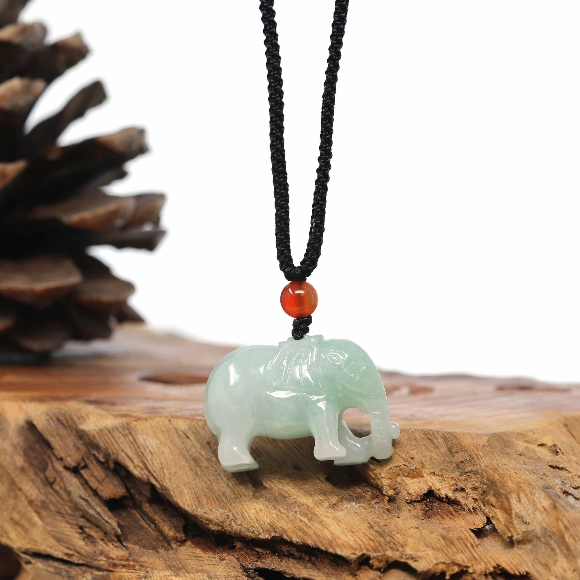 Baikalla Jewelry Jade Pendant Necklace Baikalla Genuine Burmese Jadeite Jade Elephant Carving Pendant Necklace