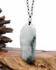 Baikalla Jewelry Jade Carving Necklace Baikalla "Roaring Dragon" Natural Jadeite Jade Blue Green Pendant Necklace For Men