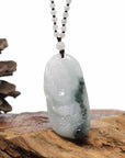 Baikalla Jewelry Jade Carving Necklace Baikalla "Roaring Dragon" Natural Jadeite Jade Blue Green Pendant Necklace For Men