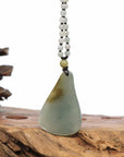 Baikalla Jewelry Gold Jadeite Jade Pendant Necklace Natural Burmese Jadeite Jade Happy Buddha