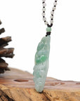 Baikalla Jewelry Jade Carving Necklace Baikalla "Roaring Dragon" Natural Jadeite Jade Green Pendant Necklace For Men