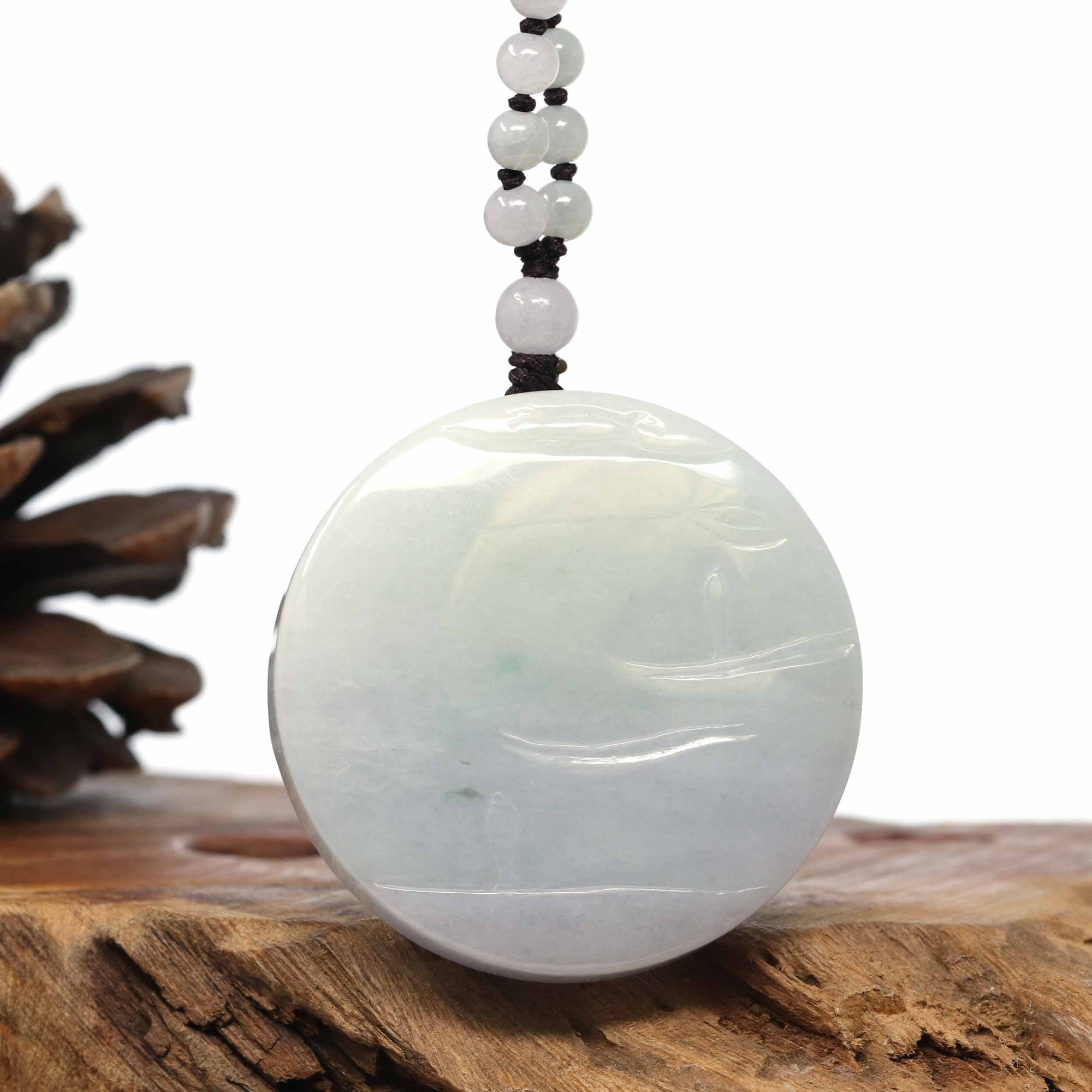 Baikalla Jewelry Jade Guanyin Pendant Necklace Baikalla "Goddess of Compassion" Genuine Burmese Jadeite Jade Guanyin Necklace