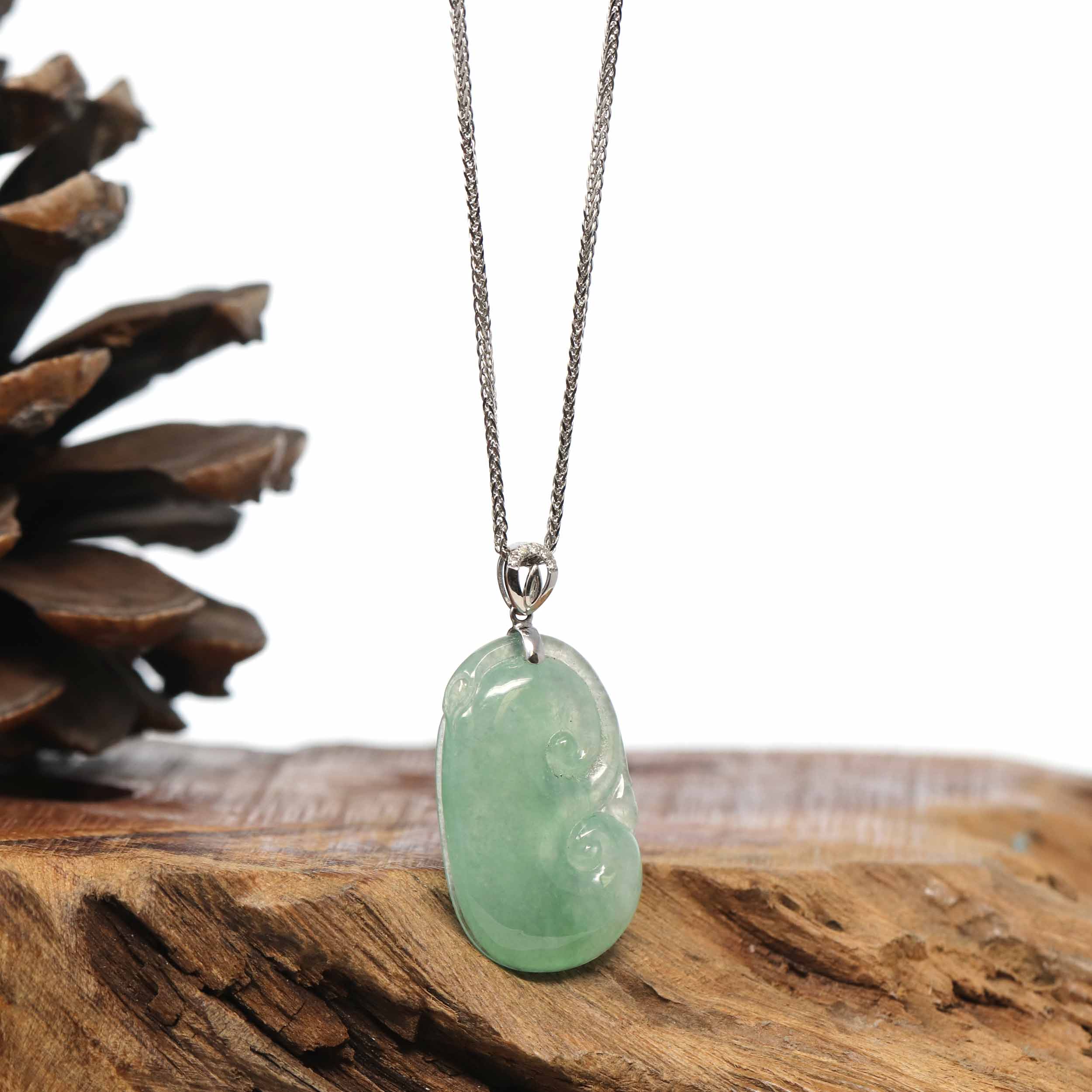 Burmese Green store Ruyi old jade pendant