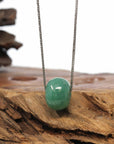 Baikalla Jewelry Jade Pendant Necklace Baikalla™ "Good Luck Button" Necklace Real Vibrant Green Jade Lucky KouKou Pendant Necklace